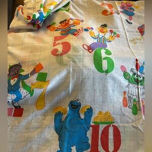 Vintage Stevens Sesame Street Numbers Full Flat/Fitted Bedsheets 3 Pillowcases